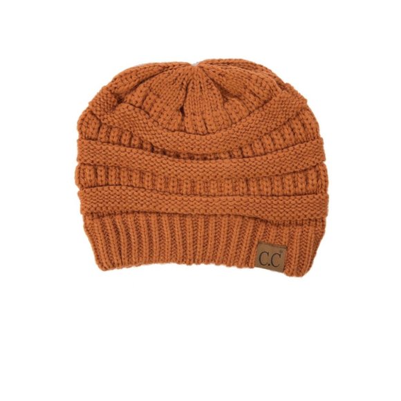 C.C. Boutique Accessories - C.C Exclusives Rust Color Cable Knit Beanie Hat